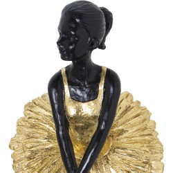 Decorative Figure Alexandra House Living Black Golden Acrylic Plastic Melamin Ballerina 12 x 11 x 27 cm