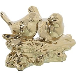 Decorative Figure Alexandra House Living Golden Ceramic Bird