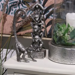 Decorative Figure Alexandra House Living Silver Acrylic Plastic Melamin Monkey 9 x 6 x 29 cm