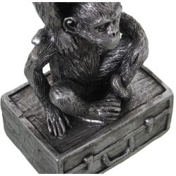 Decorative Figure Alexandra House Living Silver Acrylic Plastic Melamin Monkey 9 x 6 x 29 cm