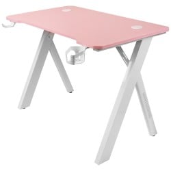 Bureau Mars Gaming MGD100RGBP Blanc Rose Acier 100 x 60 cm