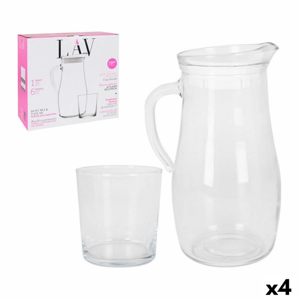 Set mit Krug und Gläsern LAV Kanne Gläser Kristall (7 Stücke) (4 Stück) (7 pcs)