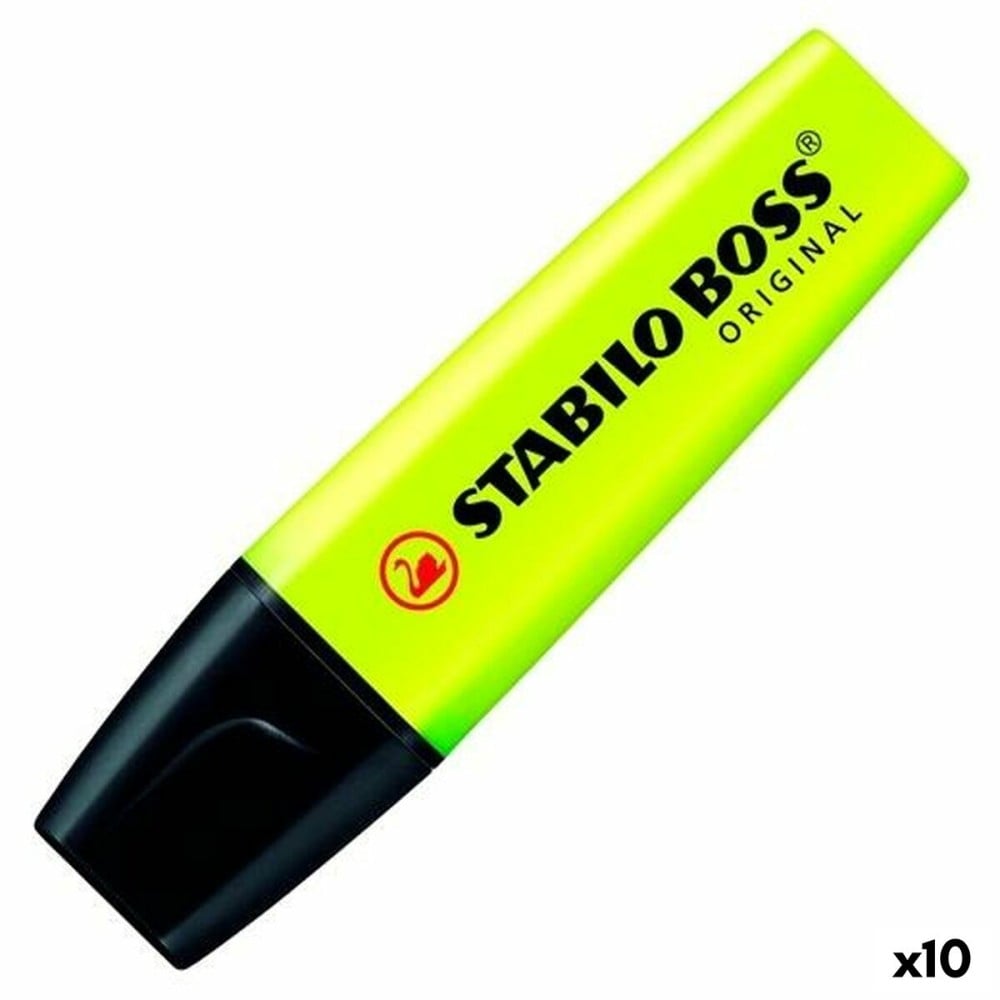 Marqueur fluorescent Stabilo Boss Jaune Multicouleur 10 Pièces (10 Unités)