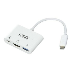 Adaptateur USB-C vers HDMI NANOCABLE 10.16.4302 Full HD (15 cm) Blanc (1 Unité)