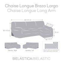 Bezug für Chaiselongue mit langem Arm rechts Eysa BRONX Grau 170 x 110 x 310 cm