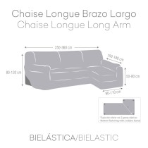 Right long arm chaise longue cover Eysa JAZ Burgundy 180 x 120 x 360 cm