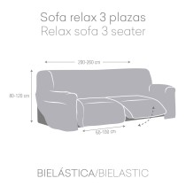 Sofa Cover Eysa JAZ Grey 70 x 120 x 260 cm