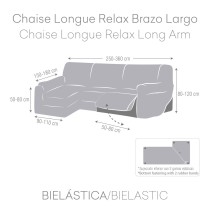 Left long arm chaise longue cover Eysa JAZ White 180 x 120 x 360 cm