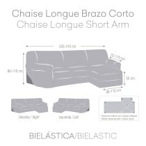 Right short arm chaise longue cover Eysa BRONX Grey 110 x 110 x 310 cm