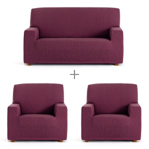 Sofa cover set Eysa TROYA Burgundy 70 x 110 x 210 cm 3 Pieces