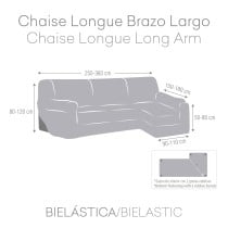 Abdeckung für Chaiselongue mit kurzem Arm rechts Eysa ROC Braun 180 x 120 x 360 cm