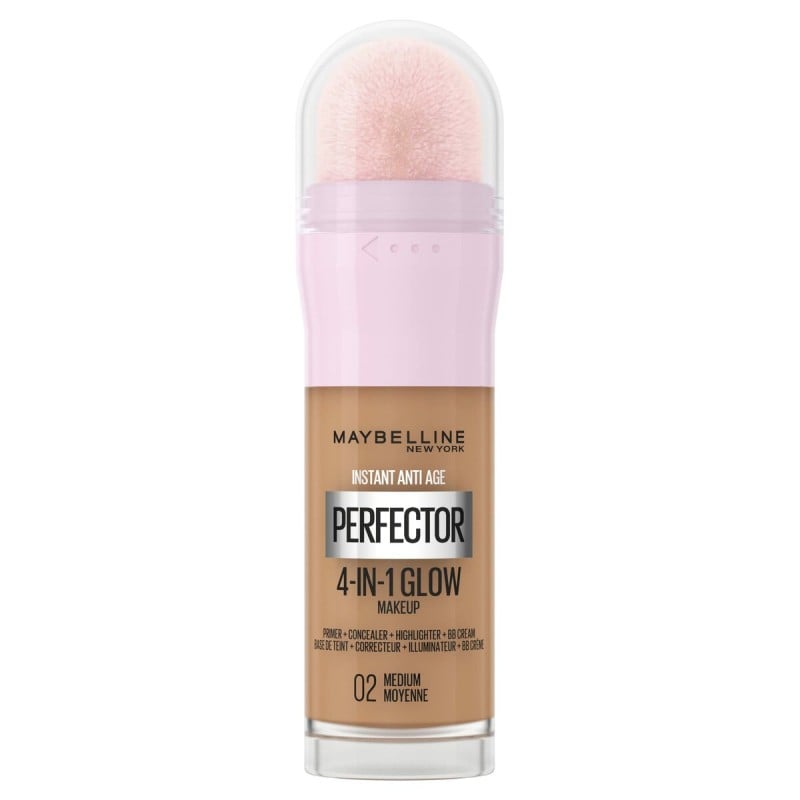 Base de maquillage liquide Maybelline Instant Age Perfector Glow Nº 02 Medium Moyenne 20 ml