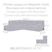 Bezug für Chaiselongue mit langem Arm links Eysa ROC Braun 110 x 120 x 500 cm