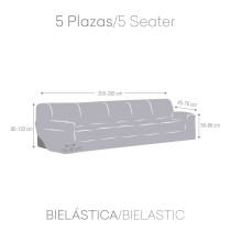 Sofabezug Eysa ROC Dunkelgrau 70 x 120 x 330 cm