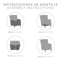 Housse de fauteuil à oreilles Eysa THOR Gris foncé 80 x 110 x 90 cm