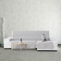 Housse pour chaise longue accoudoir court droit Eysa SILVER Gris clair 100 x 110 x 240 cm