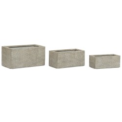 Jardinière Home ESPRIT Beige Fibre de Verre Magnésium 74,5 x 37,5 x 37,5 cm