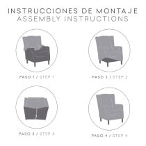 Wingback chair cover Eysa THOR Grey 80 x 110 x 90 cm