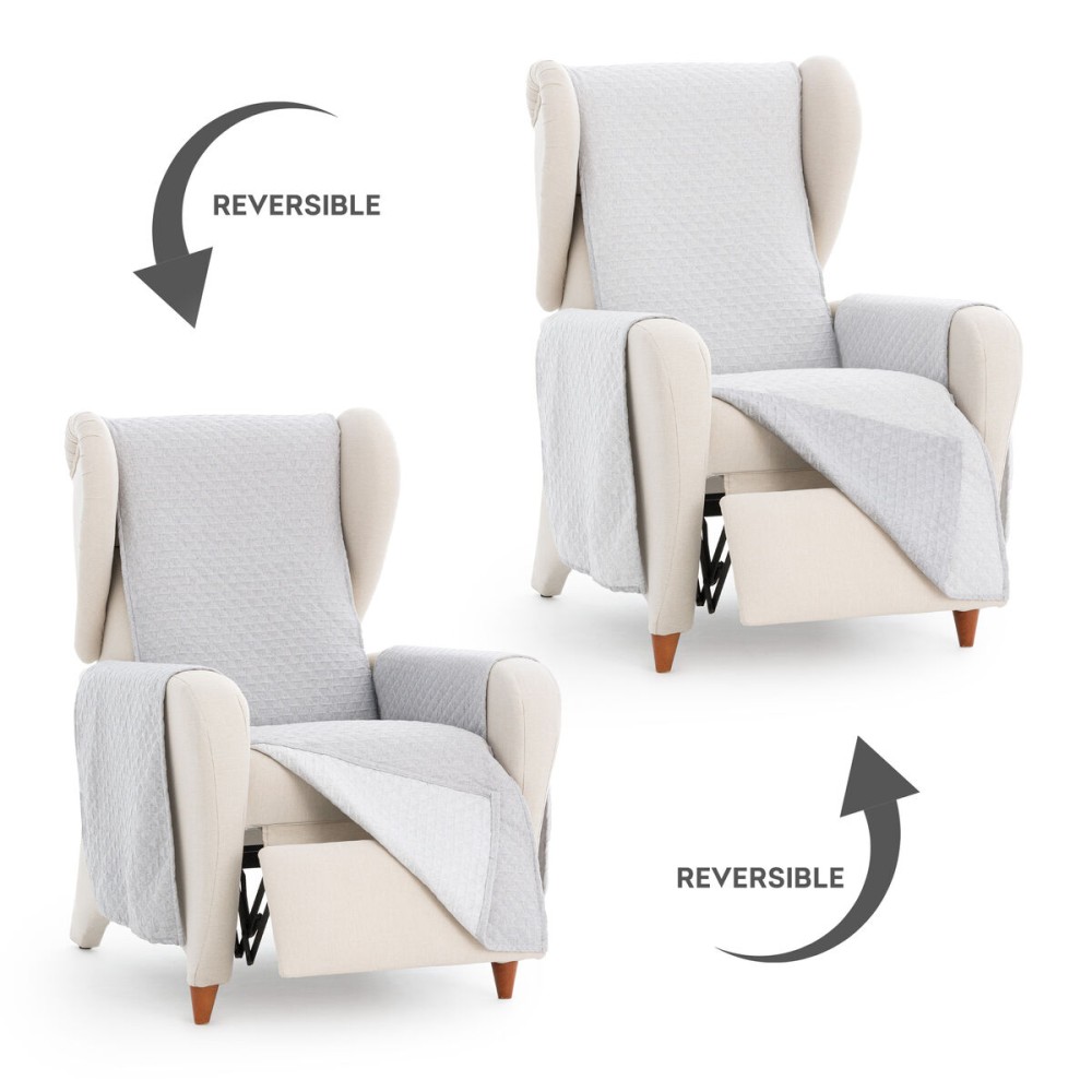 Armchair slipcovers Eysa SILVER Light grey 100 x 110 x 55 cm Reversible