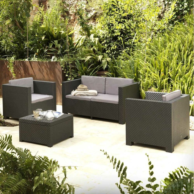 Meubles de jardin SP Berner Diva Tropea Anthracite Gris foncé (4 Pièces)