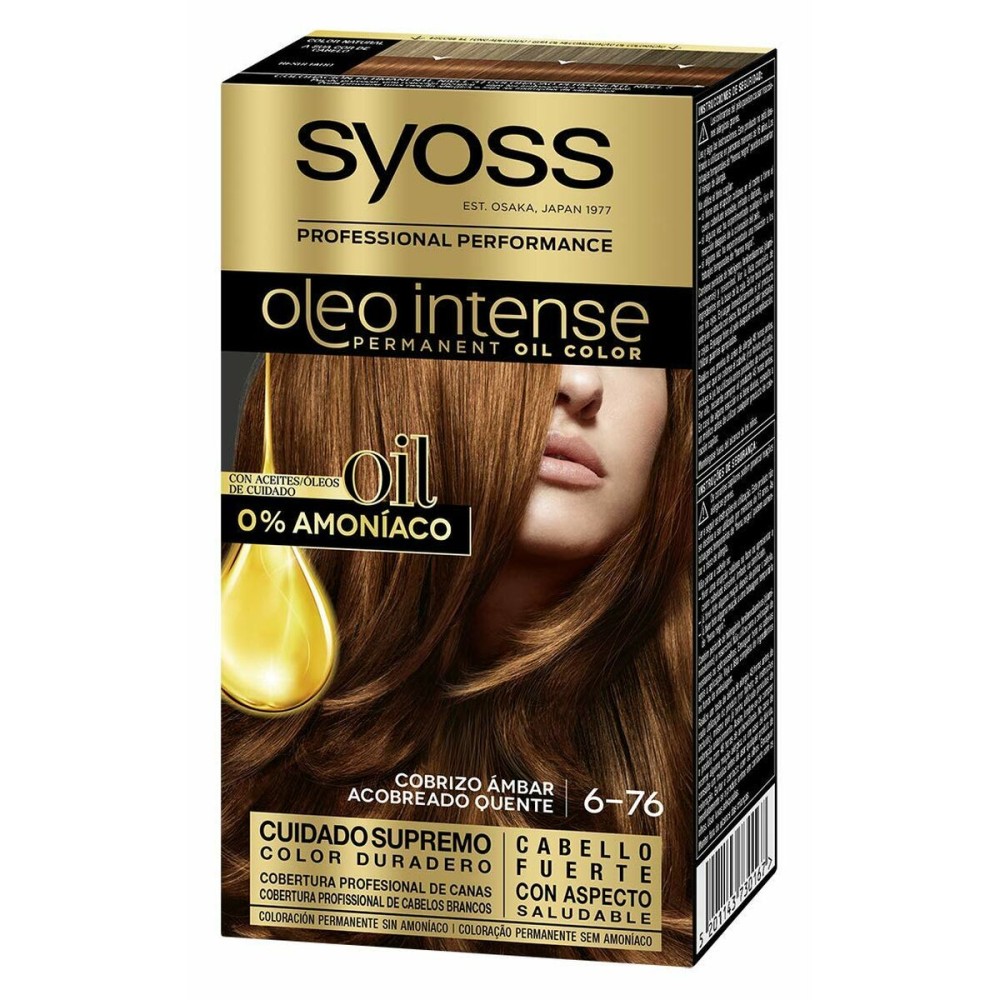 Teinture permanente Syoss Olio Intense Sans ammoniaque Nº 6.76 Cobrizo ambar