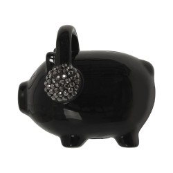 Figurine Décorative Alexandra House Living Noir Céramique 16 x 11,5 x 13,5 cm Tirelire