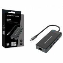 Hub USB Conceptronic DONN14G Schwarz Grau 100 W (1 Stück)