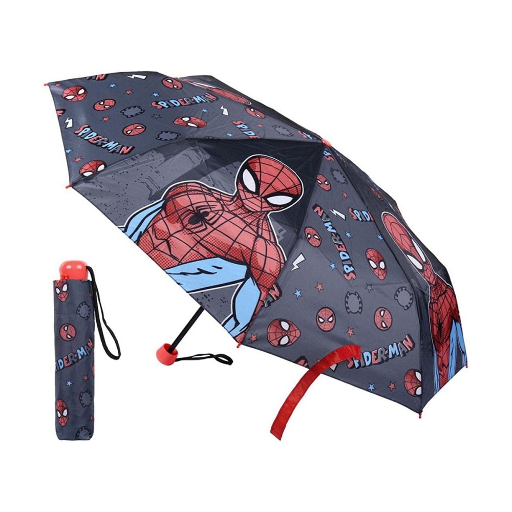 Faltbarer Regenschirm Spiderman Grau (Ø 92 cm)