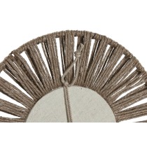 Ensemble de miroirs Home ESPRIT Naturel Jute Verre Tropical 20 x 1 x 20 cm (3 Pièces)