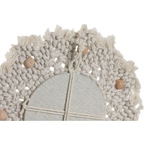 Ensemble de miroirs Home ESPRIT Blanc Verre Macramé Boho 20 x 1 x 20 cm (3 Pièces)