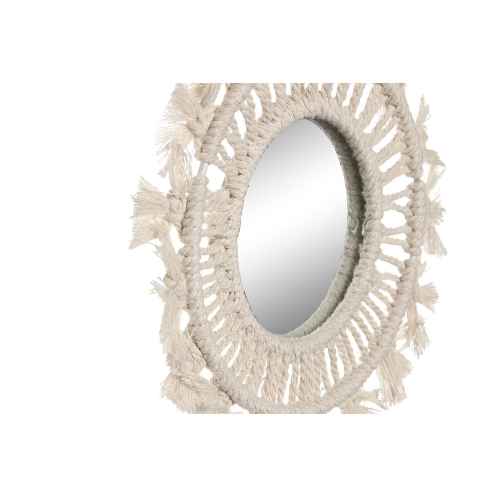 Ensemble de miroirs Home ESPRIT Blanc Boho 20 x 1 x 20 cm (3 Pièces)