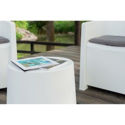 Ensemble Table avec 2 Sièges IPAE Progarden Luna sluc06bg Blanc Jardin (3 Pièces)