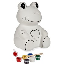 Paint Your Own Money Box Pincello BS1120B Ceramic Frog 15,5 x 21,5 x 16 cm (12 Units)