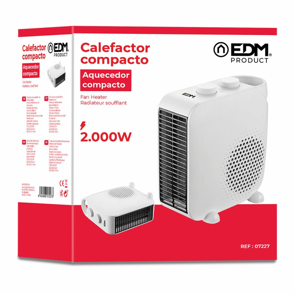 Chauffage EDM 07227 Blanc 1000 - 2000 W