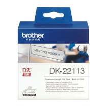 Laminiertes Klebeband zur Kennzeichnung von Maschinen Brother DK-22113 62 mm x 15,24 m Schwarz/Durchsichtig