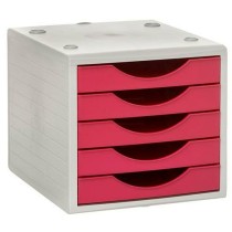 Modular Filing Cabinet Archivo 2000 ArchivoTec Serie 4000 Fuchsia 5 drawers Din A4 Grey (34 x 27 x 26 cm)