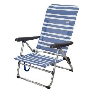 Strandstuhl Aktive Blau/Weiß Aluminium (61 x 50 x 85 cm) (Restauriert B)