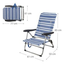 Strandstuhl Aktive Blau/Weiß Aluminium (61 x 50 x 85 cm) (Restauriert B)