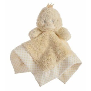 Doudou    double couche 30 x 30 cm Pois Jaune