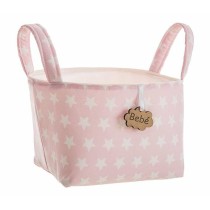 Basket Pink Stars With handles 17 x 13,5 x 20 cm