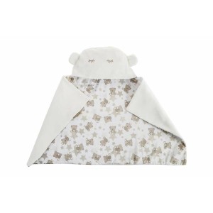 Baby blanket Reversible With hood 90 x 66 cm osos