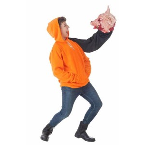 Costume for Adults Halloween Pig sudadera Orange (2 Pieces)