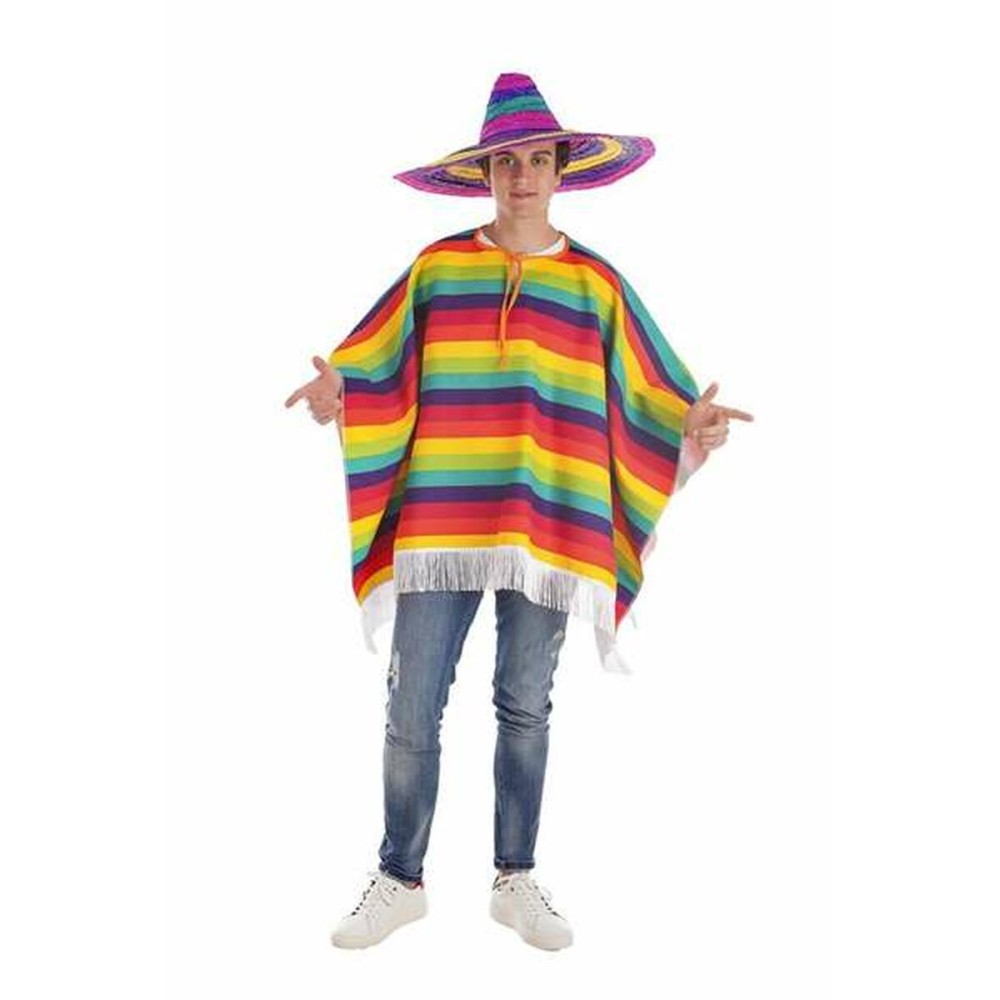 Verkleidung für Erwachsene Arcoiris Poncho L