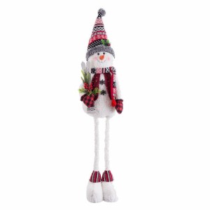 Weihnachtsschmuck Bunt Metall Stoff Schneemann 38 x 25 x 142 cm