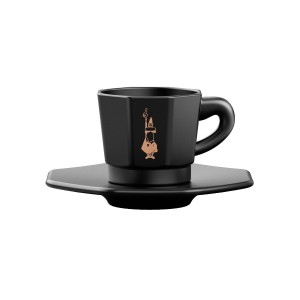 Piece Coffee Cup Set Bialetti 700000671 Black Porcelain 75 ml