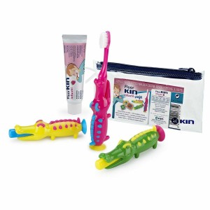 Ensemble Soin Buccal pour Enfant Kin Fluorkin Crocodile De voyage (3 Pièces)