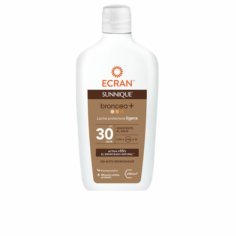 Lait solaire Ecran Sunnique Broncea+ Spf 30 Léger