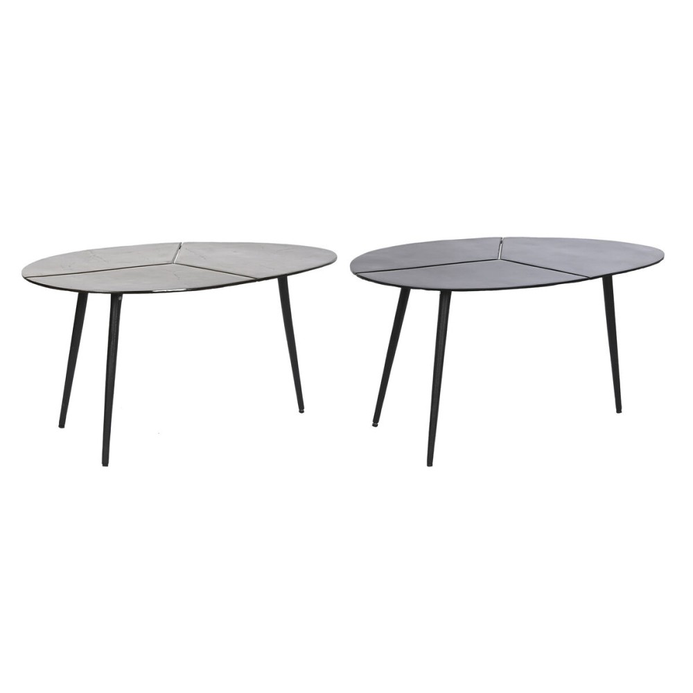 Table d'appoint DKD Home Decor Noir Doré Aluminium Laiton 78 x 45 x 40 cm (2 Unités)