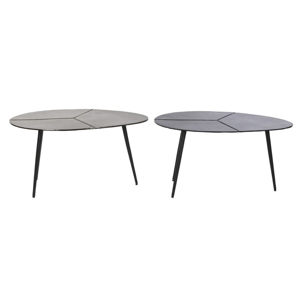 Table d'appoint DKD Home Decor Noir Doré Aluminium Laiton 78 x 45 x 40 cm (2 Unités)