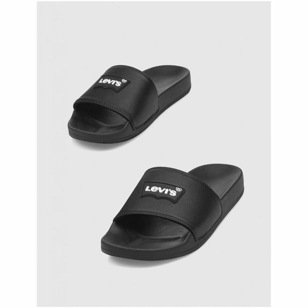 Women's Flip Flops Levi's June Batwing Patch Black